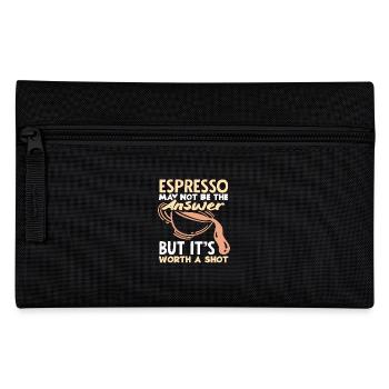 Coffee lover espresso answer worth it - Pencil Case - black - Front