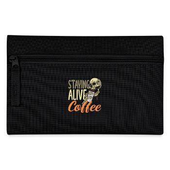 Coffee Lover Skeleton Stays Awake - Pencil Case - black - Front