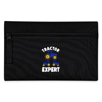 Farm Tractor Expert Farmer Boy Toddler Gift Idea - Pencil Case - black - Front