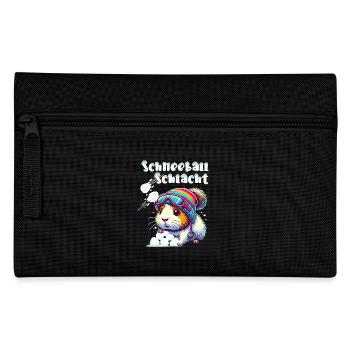 Meerschweinchen Schneeballschlacht Winter Ski Fun - Federtasche - Schwarz - Vorne