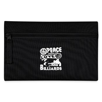 Billiards Peace Love Billiards - Pencil Case - black - Front