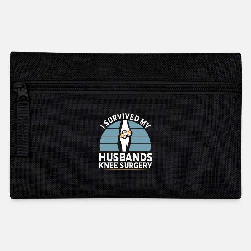 Knieoperation Knie Operation OP - Federtasche - Schwarz