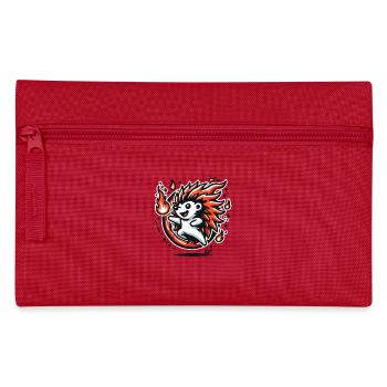 Fröhlicher heißer Igel mit Feuer - Federtasche - Rot - Vorne