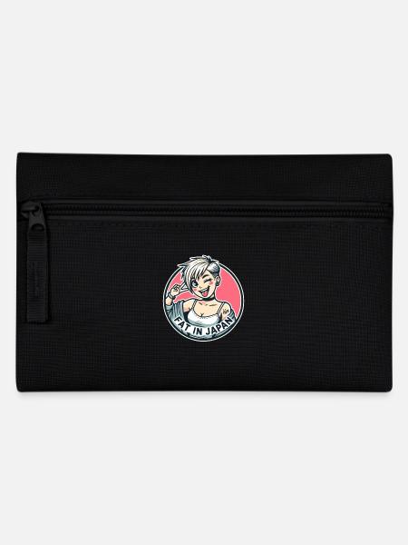 Naughty cartoon girl: fat in Japan - Pencil Case - black