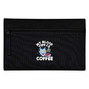 Kaffee Liebhaber Mein Bluttyp Kaffee - Federtasche - Schwarz - Vorne