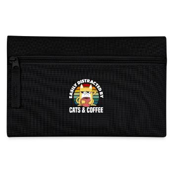 Cats and Coffee Lovers: Simply Distracted - Pencil Case - black - Front