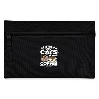 Without My Cats And Coffee Lovers Heart - Pencil Case - black - Front