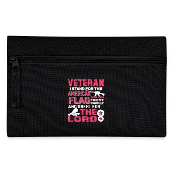 Veteran I Stand For The American Flag - Pencil Case - black - Front