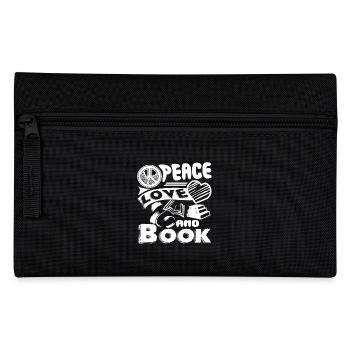 Book Peace Love Book - Pencil Case - black - Front