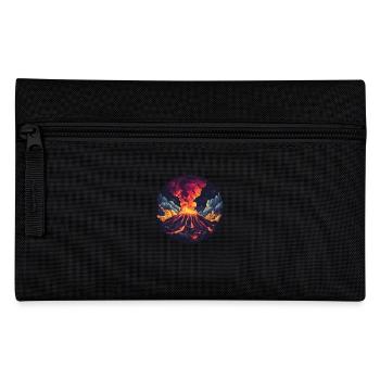 Dramatic volcano eruption with fire and smoke - Pencil Case - black - Front
