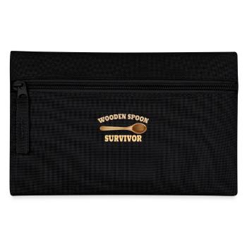 Wooden Spoon Survivor Humorous Saying for - Pencil Case - black - Front