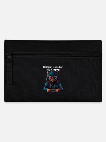 Respawn Like a Cat - Neun Leben Gamer Katze Design - Federtasche - Schwarz