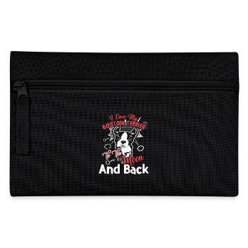 I Love My Boston Terrier To The Moon And Back - Pencil Case - black - Front