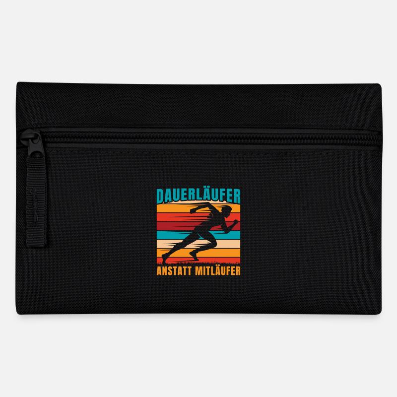 Running Dauerläufer Anstatt Mitläufer Marathon - Federtasche - Schwarz