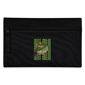 Angler Geburtstag HECHT ANGLER Lustiges Angeln - Federtasche - Schwarz - Vorne
