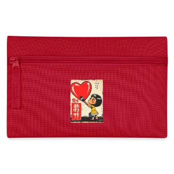 Petite fille peignant coeur sur le mur - Trousse - rouge - Devant