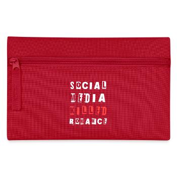 Social Media Killed Romance Soziales Statement - Federtasche - Rot - Vorne