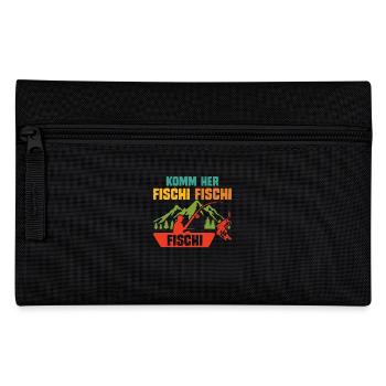 Angler KOMM HER FISCHI FISCHI FISCHI Lustiges - Federtasche - Schwarz - Vorne