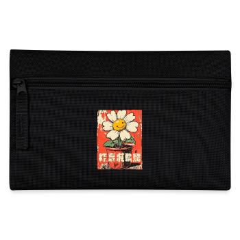 Funny flower in flower pot - Pencil Case - black - Front