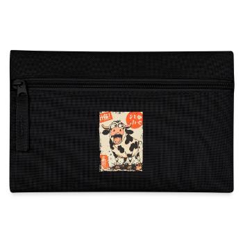 Vache de dessin animé japonais avec fantaisie - Trousse - noir - Devant