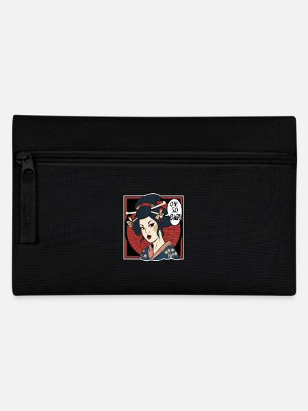 Japanese geisha thinks: "It's so big" - Pencil Case - black