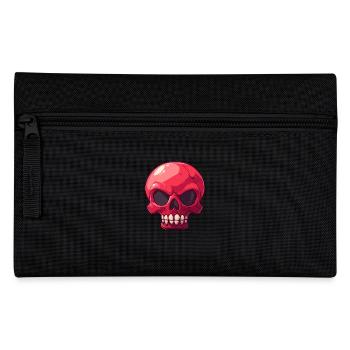 Sarcastic Red Cartoon Skull - Pencil Case - black - Front