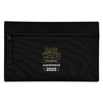 Jugendweihe 2025 DAS WARS mit der Kindheit - Federtasche - Schwarz - Vorne
