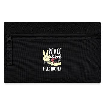 Feldhockeyspieler Frieden Liebe Hockey - Federtasche - Schwarz - Vorne