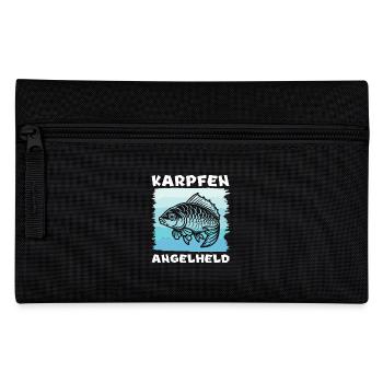 KARPFEN ANGELHELD Lustiges Angeln Hobby Karpfen - Federtasche - Schwarz - Vorne