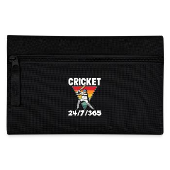 Cricket Player 24/7/365 Retro Look - Pencil Case - black - Front