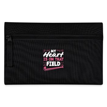 My heart beats for field hockey players - Pencil Case - black - Front