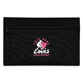 Dieses Mädchen Liebt Feldhockey Spieler - Federtasche - Schwarz - Vorne