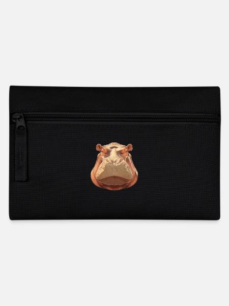 Nilpferd Flußpferd - Federtasche - Schwarz