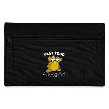 LUSTIGER HAMSTER, FAST FOOD ADDICTED, CARTOON - Federtasche - Schwarz - Vorne