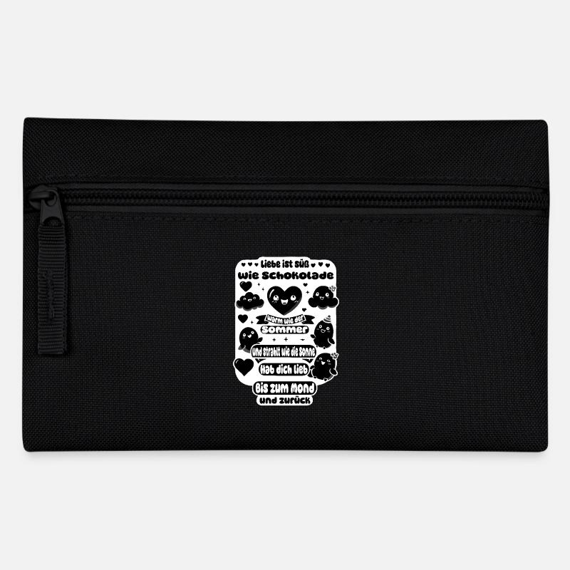 Liebe ist süß wie Schokolade – Herzliches Design - Federtasche - Schwarz