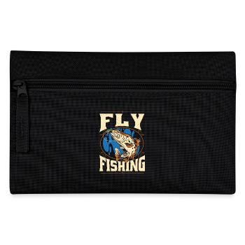 Fliegen binden Fliegenfischen Forellen Trockenes - Federtasche - Schwarz - Vorne