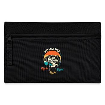 Angler KOMM HER FISCHI FISCHI FISCHI Lustiges - Federtasche - Schwarz - Vorne