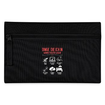 Angler Outfit DINGE DIE ICH IN MEINER FREIZEIT TUE - Federtasche - Schwarz - Vorne