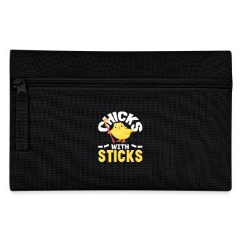 Field Hockey Player Chicks With Sticks - Pencil Case - black - Front