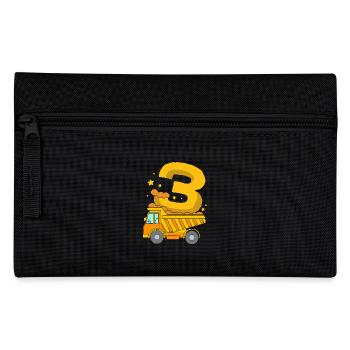 Baustelle Kindergeburtstag - Federtasche - Schwarz - Vorne