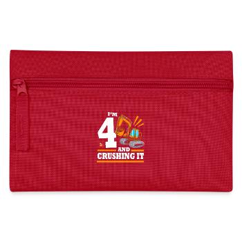 Children's birthday party construction site - Pencil Case - red - Front