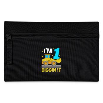 Children's birthday party construction site - Pencil Case - black - Front