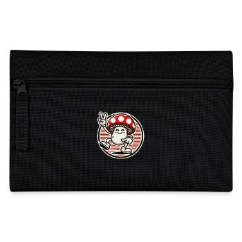 Fröhlicher Pilz mit Peace-Zeichen - Federtasche - Schwarz - Vorne