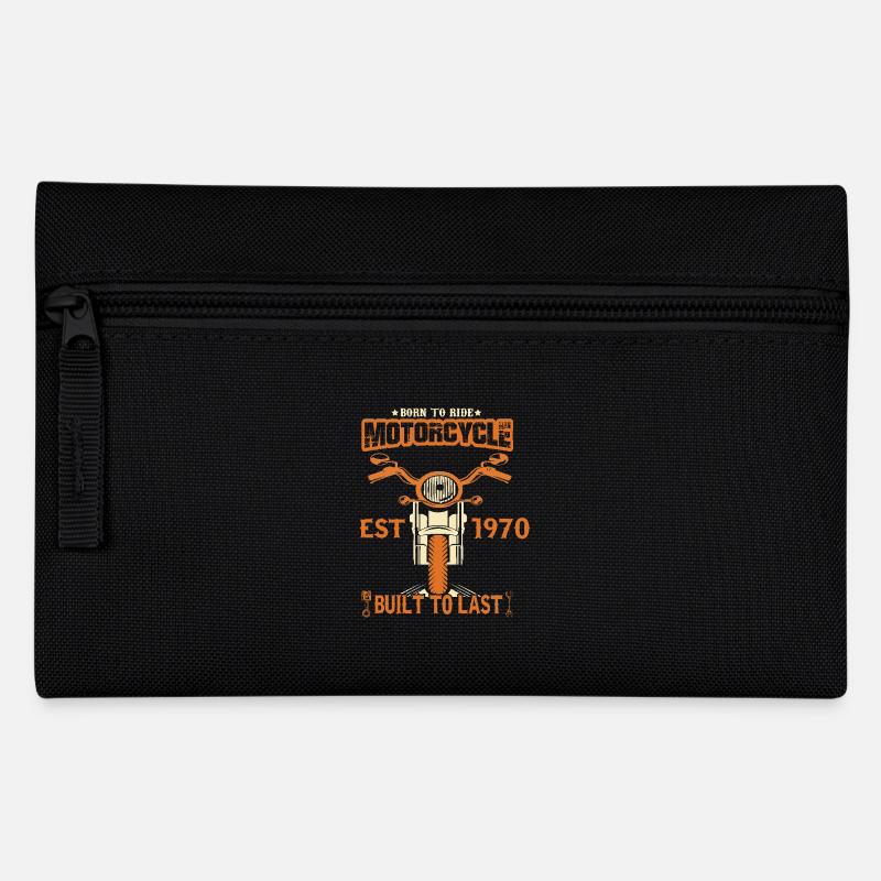 Jahrgang 1970 geboren Motorrad Biker - Federtasche - Schwarz