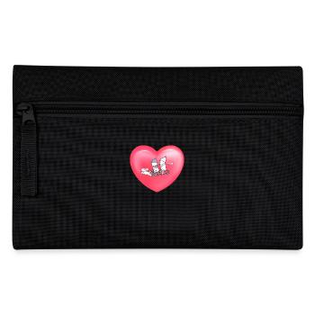 Niedlicher Winter Schlittenfahren Herz Ballon Cute - Federtasche - Schwarz - Vorne