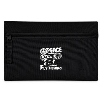 Fly fishing Peace Love Fly fishing - Pencil Case - black - Front