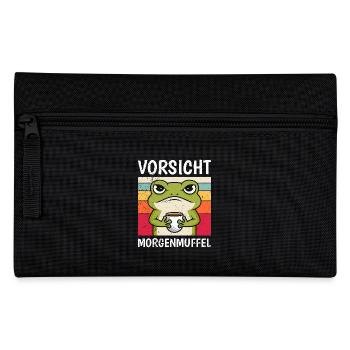 Karneval Kostüm Lustig VORSICHT MORGENMUFFEL - Federtasche - Schwarz - Vorne