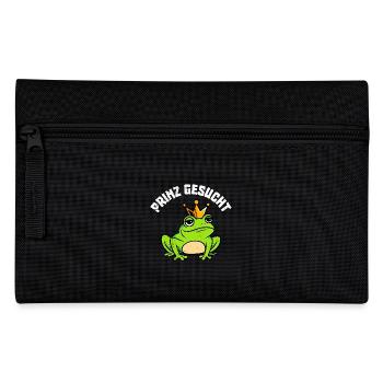 Karneval Frosch PRINZ GESUCHT Lustiges Kostüm - Federtasche - Schwarz - Vorne