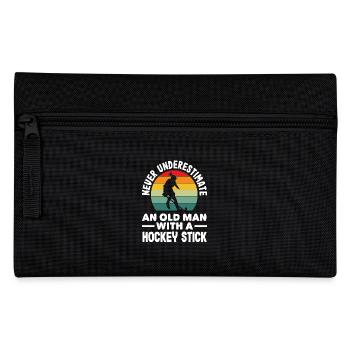 Never underestimate an old field hockey player - Pencil Case - black - Front