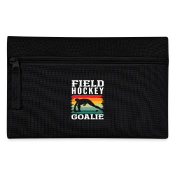 Field Hockey Player Goalie Retro Design - Pencil Case - black - Front